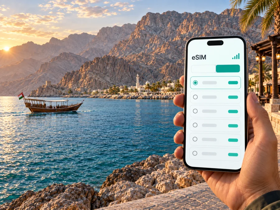 eSIM em Khasab: internet móvel em Omã