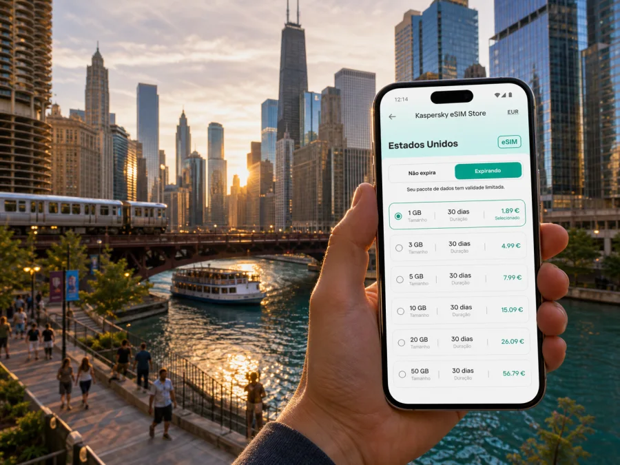 eSIM em Chicago: internet móvel na viagem