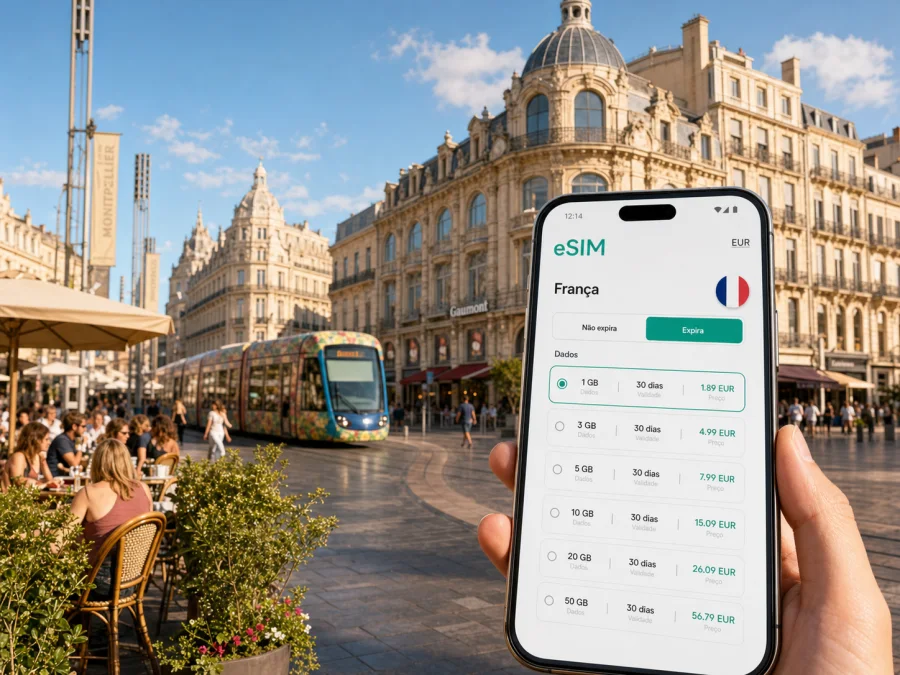 eSIM em Montpellier: internet e ligação móvel