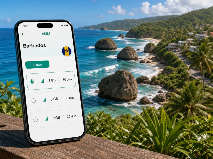 eSIM em Bate-Seba: internet em Barbados