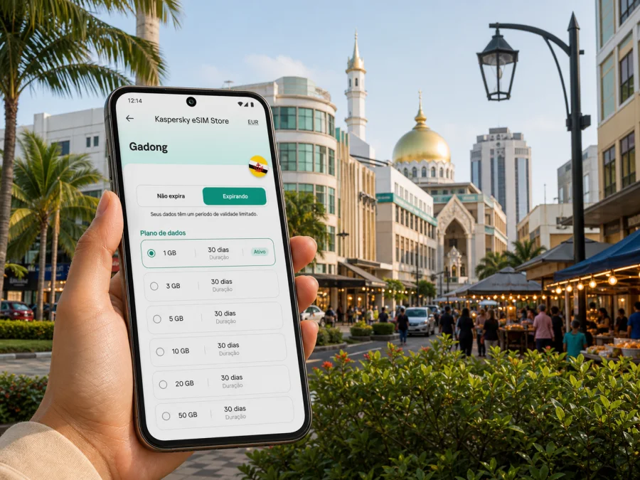 eSIM em Gadong: internet móvel para viagem