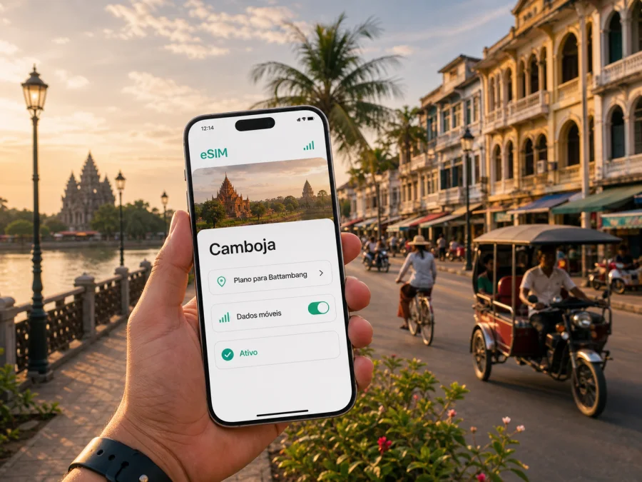 Battambang eSIM: internet móvel no Camboja