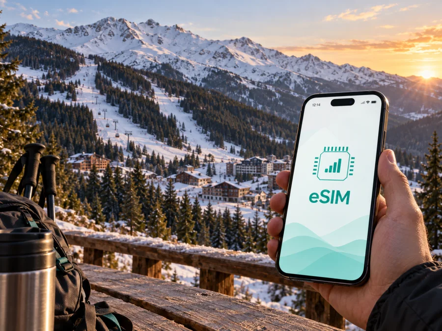 eSIM em Brezovica: internet móvel no Kosovo