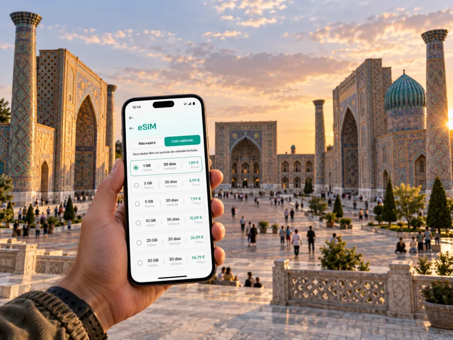 eSIM em Samarcanda: internet móvel no Uzbequistão