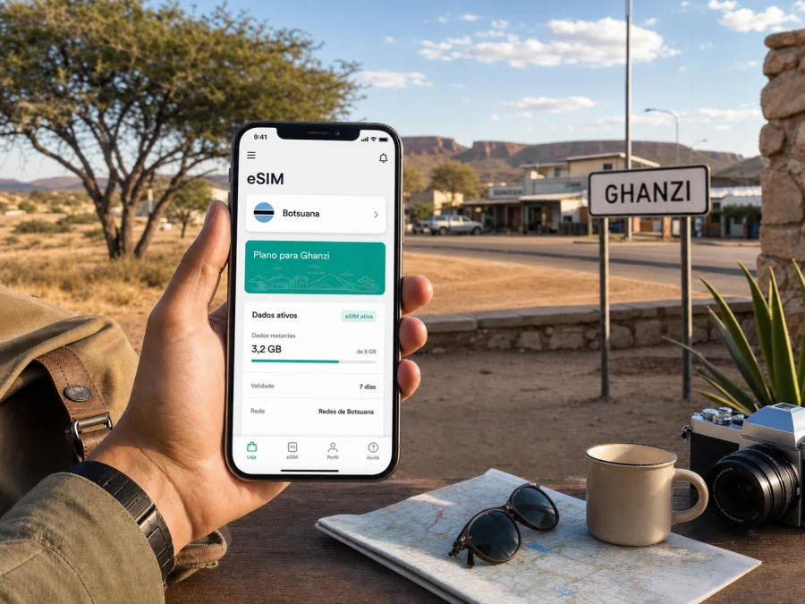 eSIM em Ghanzi: internet móvel para viagem