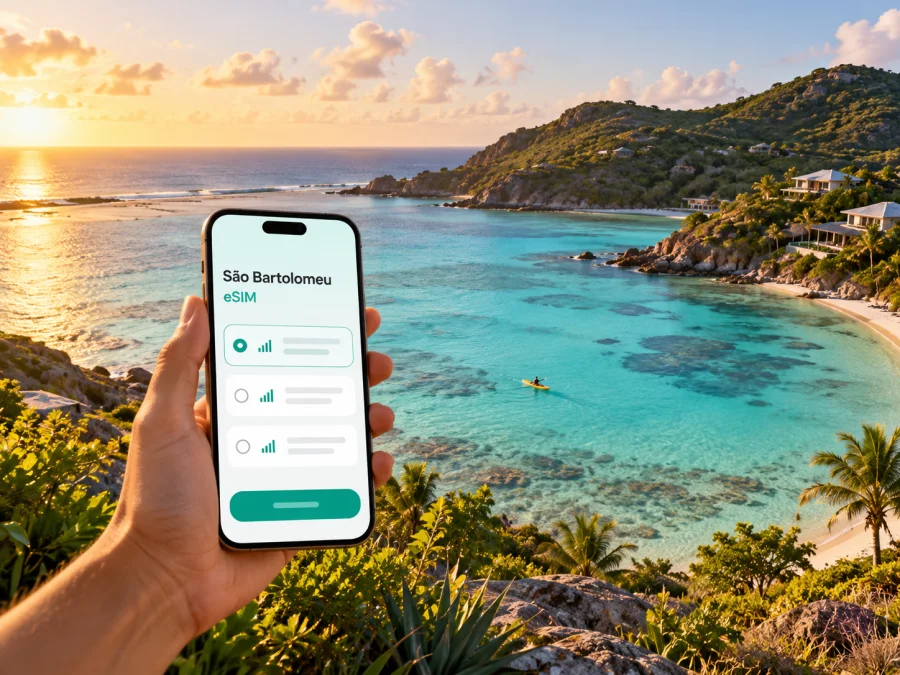 Grand Cul-de-Sac: eSIM e internet em São Bartolomeu