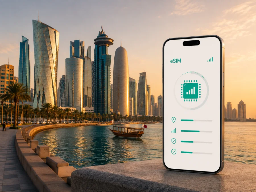 eSIM em Doha: internet móvel no Catar