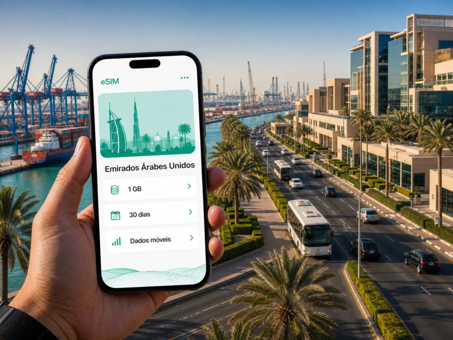 eSIM em Jebel Ali: internet móvel na viagem