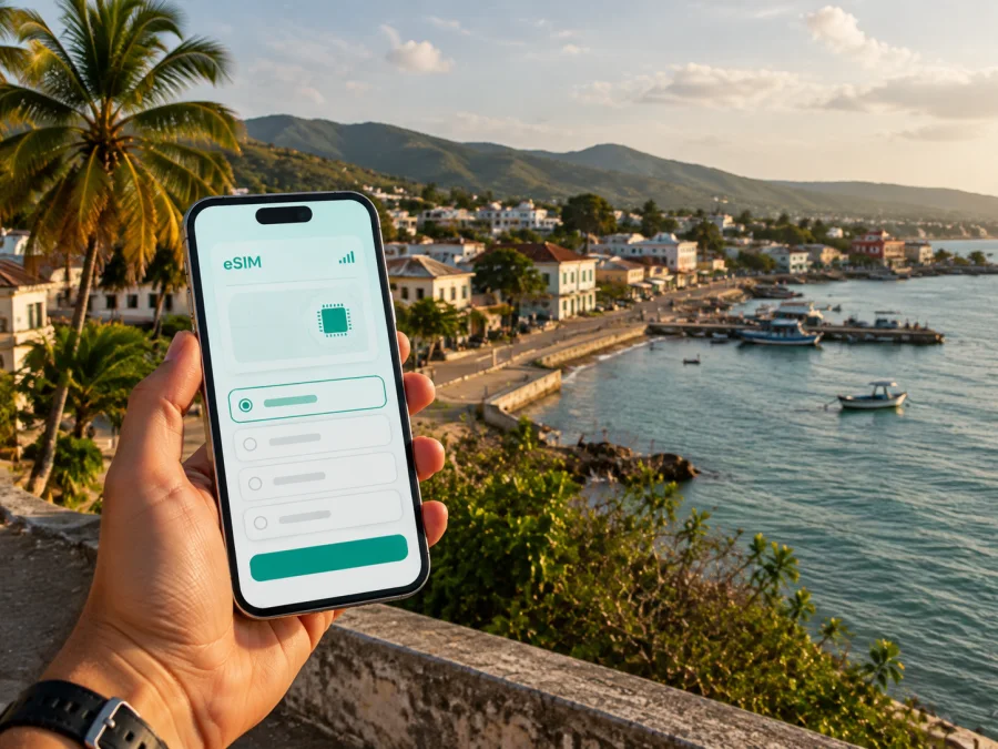 eSIM em Les Cayes: internet móvel no Haiti