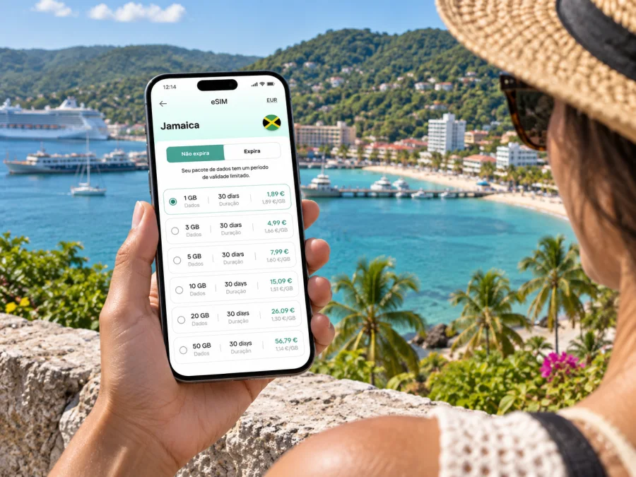 eSIM em Ocho Rios: internet e conexão na Jamaica