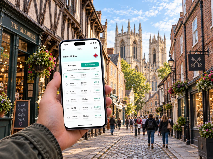 eSIM em York: internet móvel para a sua viagem