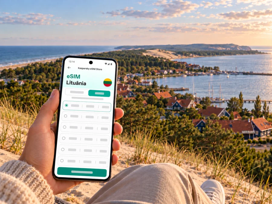 eSIM em Nida: internet móvel na Lituânia