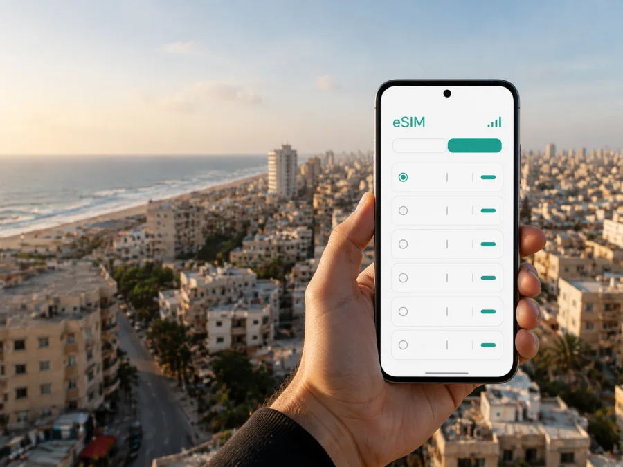 Cidade de Gaza eSIM: internet móvel para a viagem