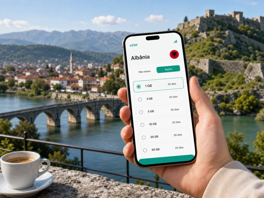 eSIM em Shkoder: internet móvel na Albânia