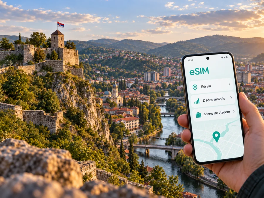 Uzice eSIM: internet móvel para viajar pela Sérvia