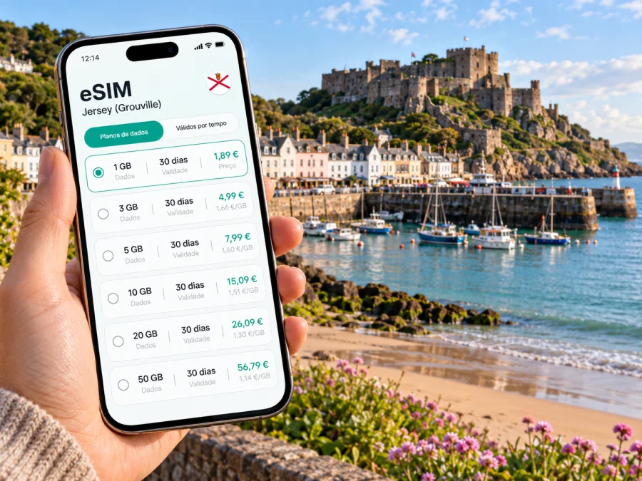 eSIM em Grouville: internet móvel em Jersey