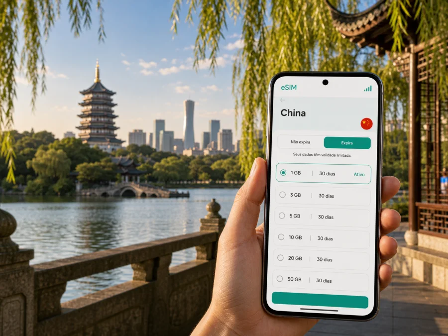 eSIM em Hangzhou: internet e conexão móvel