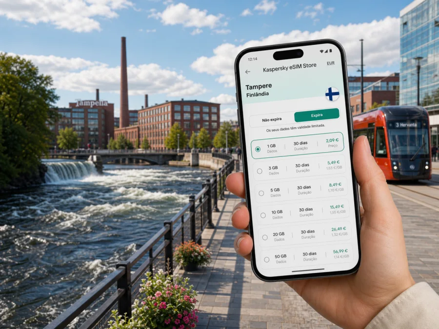 eSIM em Tampere: internet móvel na Finlândia