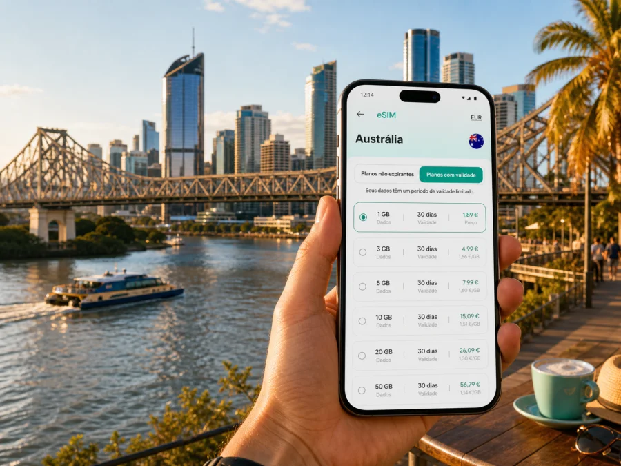 eSIM em Brisbane: internet móvel na viagem