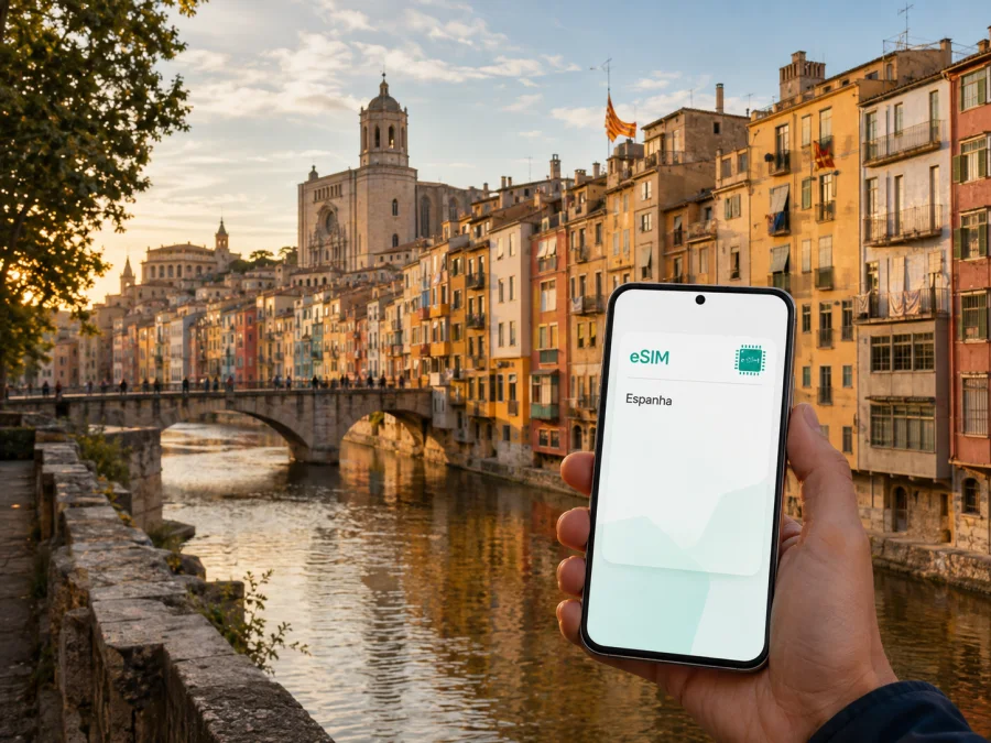 eSIM em Girona: ligação móvel e internet em Espanha