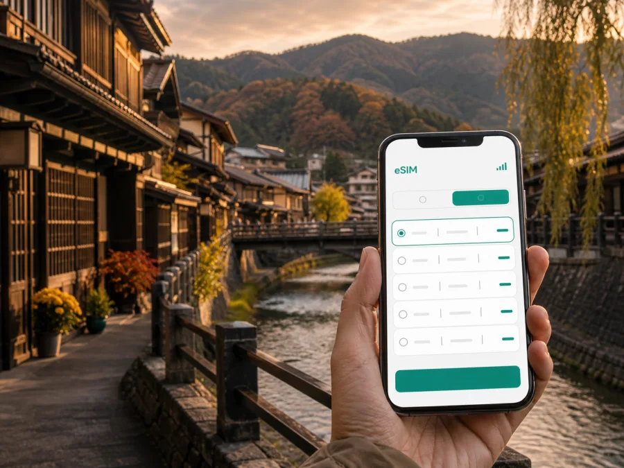 eSIM em Takayama: internet no Japão