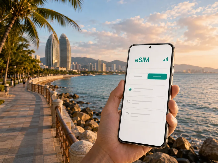 eSIM para Sanya: internet móvel na viagem