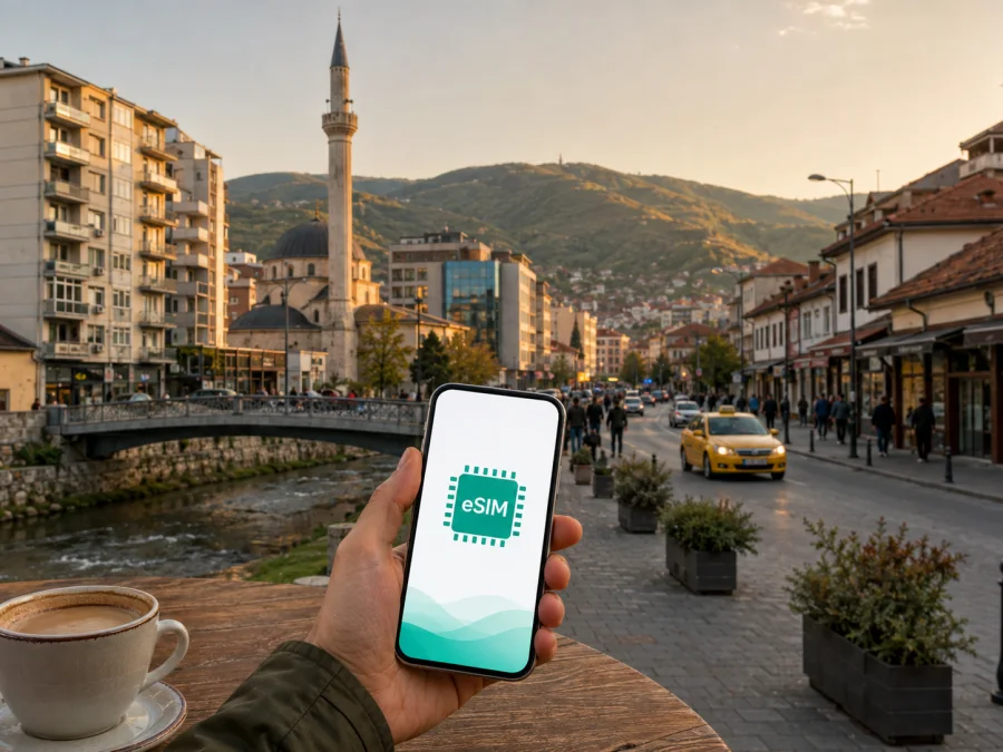 eSIM para Gjilan: internet móvel no Kosovo