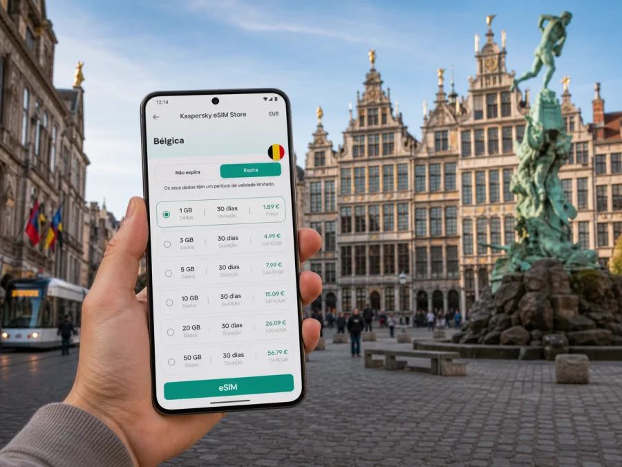 eSIM em Antuérpia: internet móvel na viagem