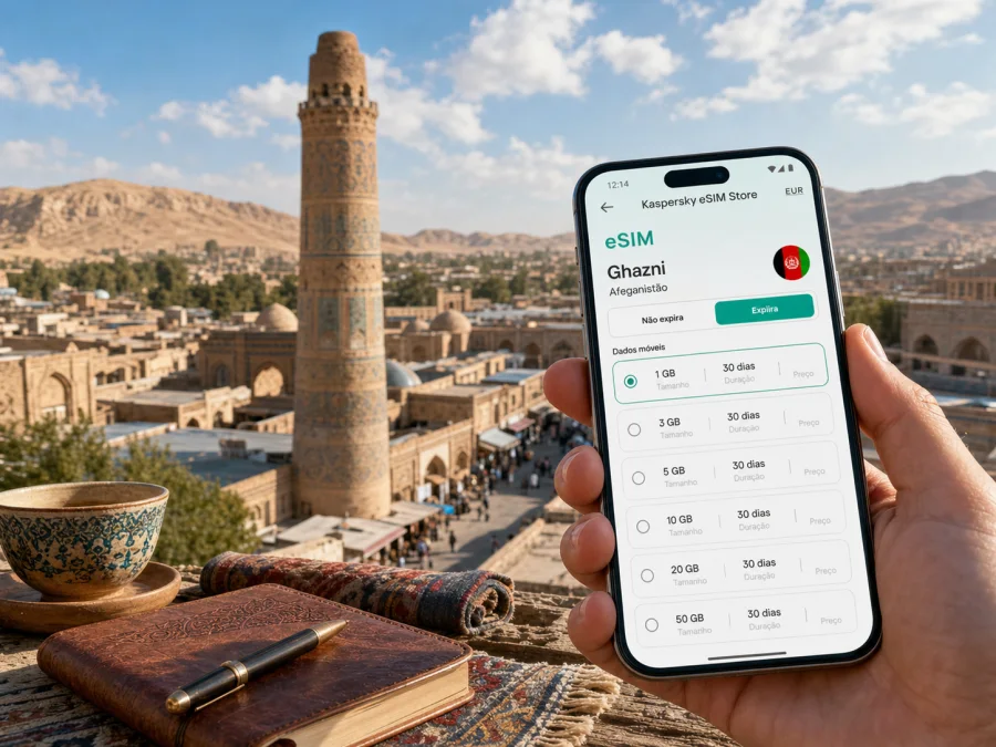 eSIM em Ghazni: internet móvel no Afeganistão