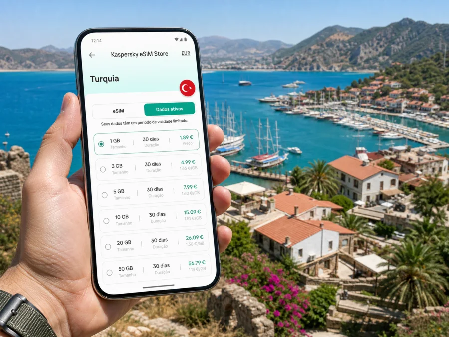 eSIM em Fethiye: internet móvel na Turquia