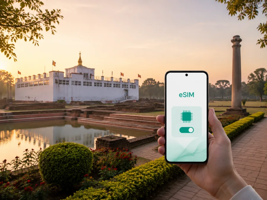 Lumbini eSIM: internet móvel no Nepal