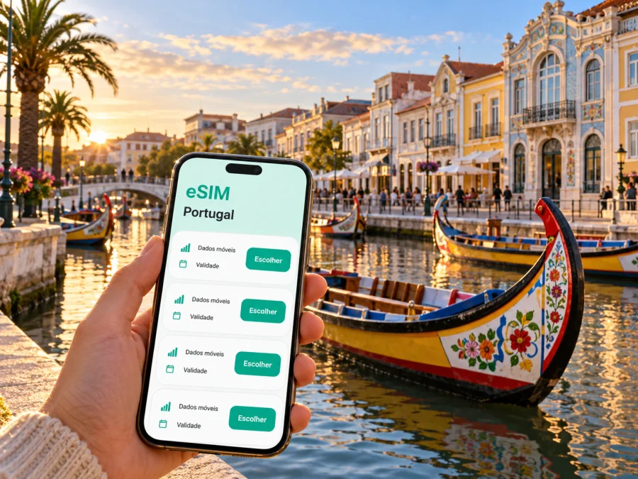 Aveiro com eSIM: internet móvel em viagem