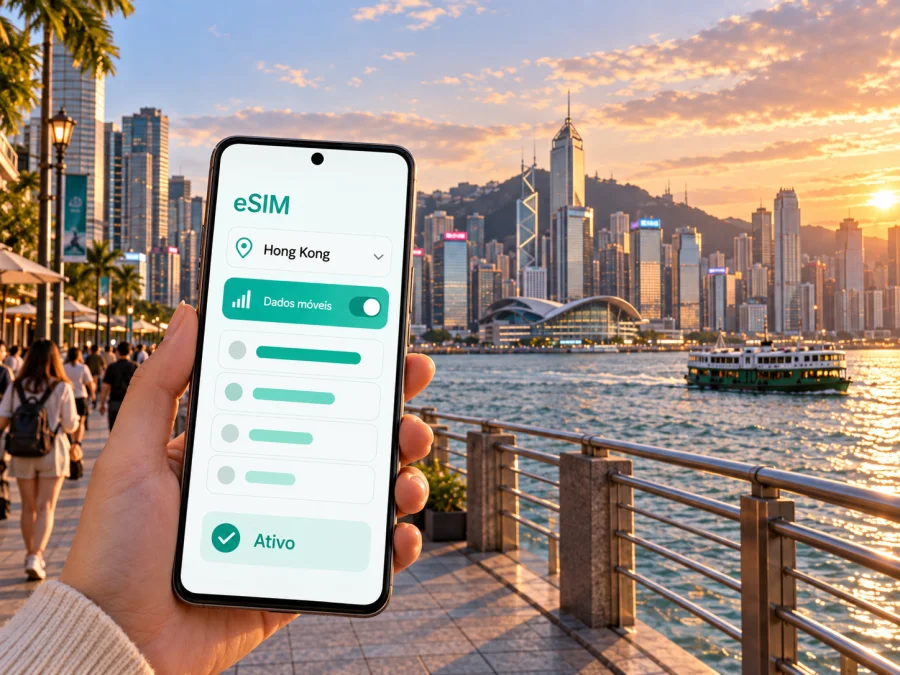 eSIM em Wan Chai: internet móvel em Hong Kong