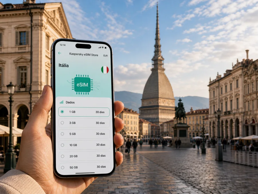 eSIM em Turim: internet móvel na Itália