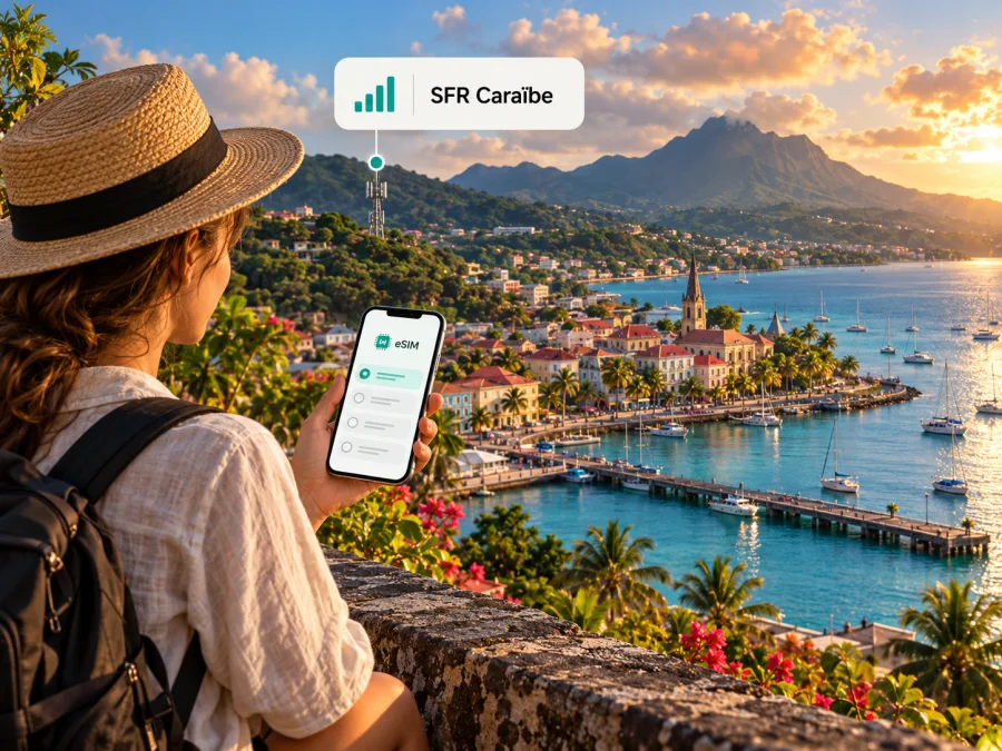 SFR Caraïbe eSIM na Martinica: requisitos e opções