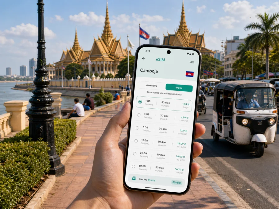 Phnom Penh eSIM: internet móvel no Camboja