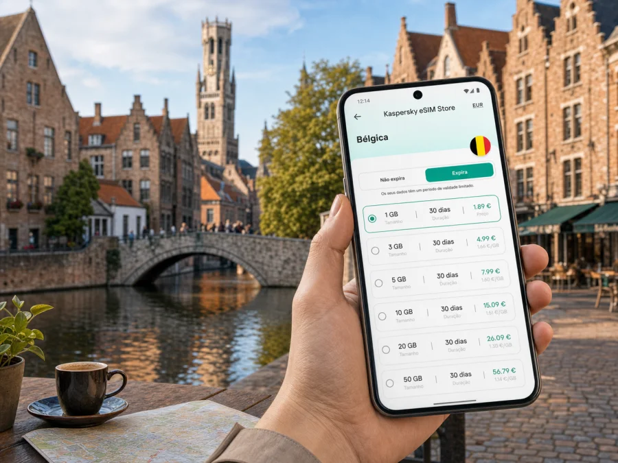 eSIM em Bruges: internet e ligação móvel