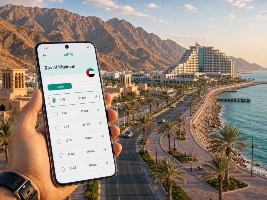 eSIM em Ras Al Khaimah: internet móvel