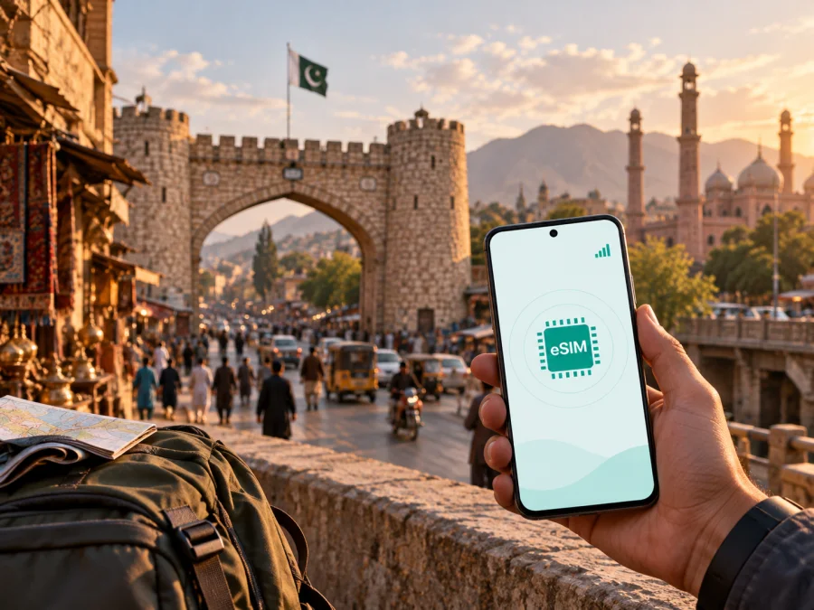 eSIM em Peshawar: internet móvel no Paquistão