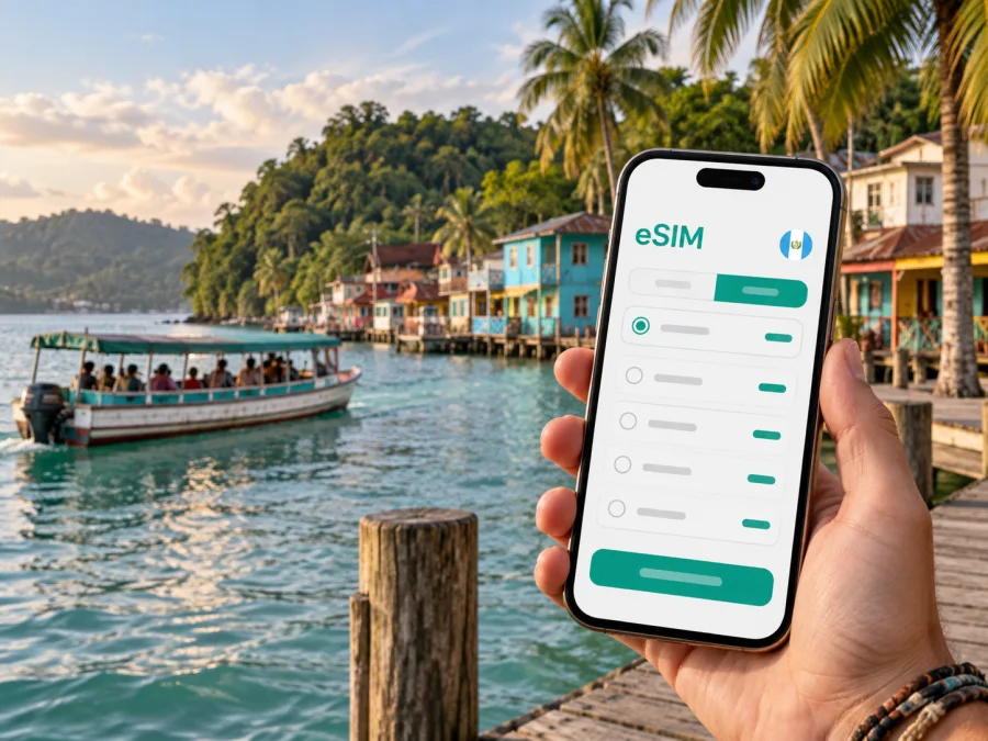 eSIM em Livingston: internet móvel na Guatemala