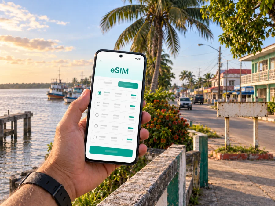 Corriverton: eSIM e internet móvel na Guiana