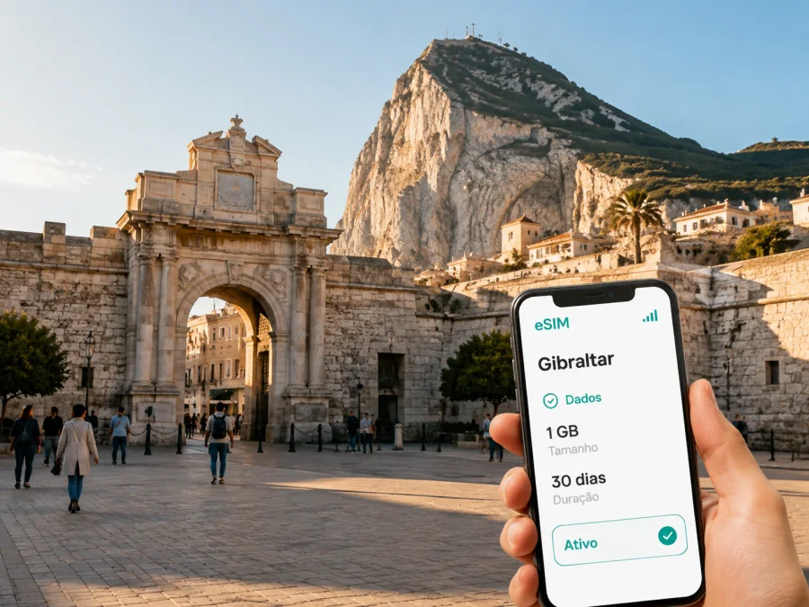 eSIM na Praça Casemates: internet em Gibraltar