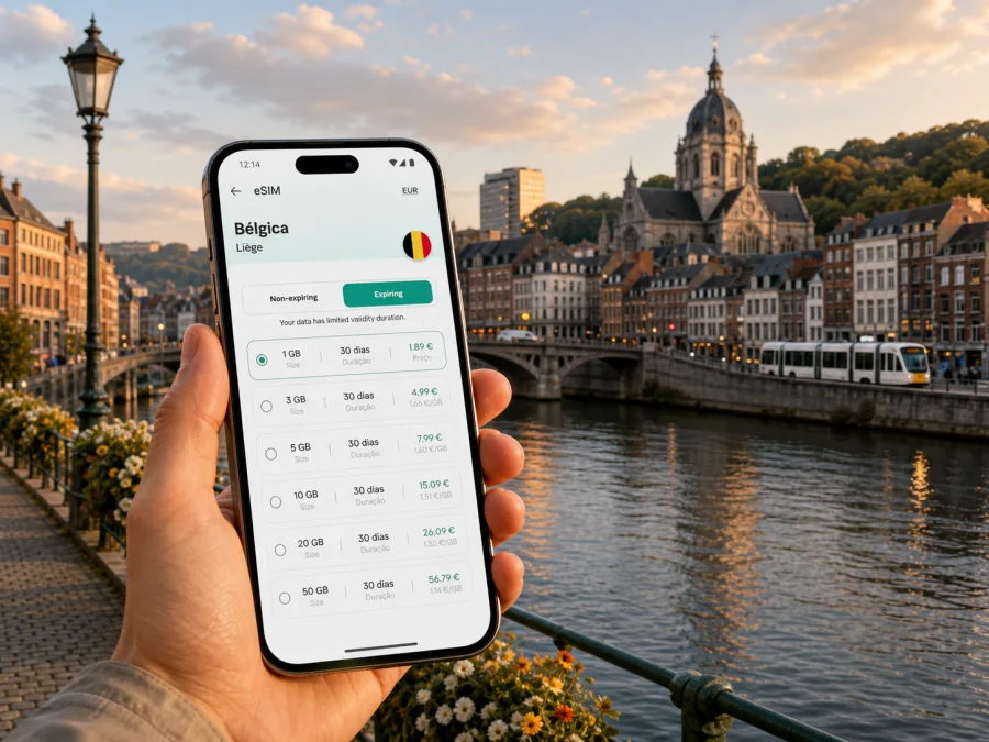 Liège eSIM: internet móvel na viagem