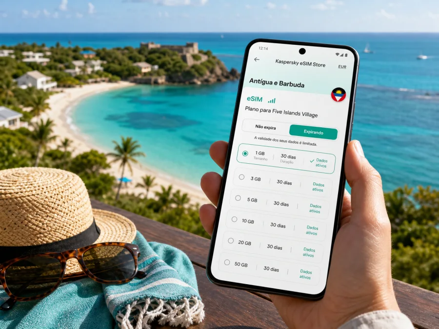 eSIM em Five Islands Village: internet no Caribe