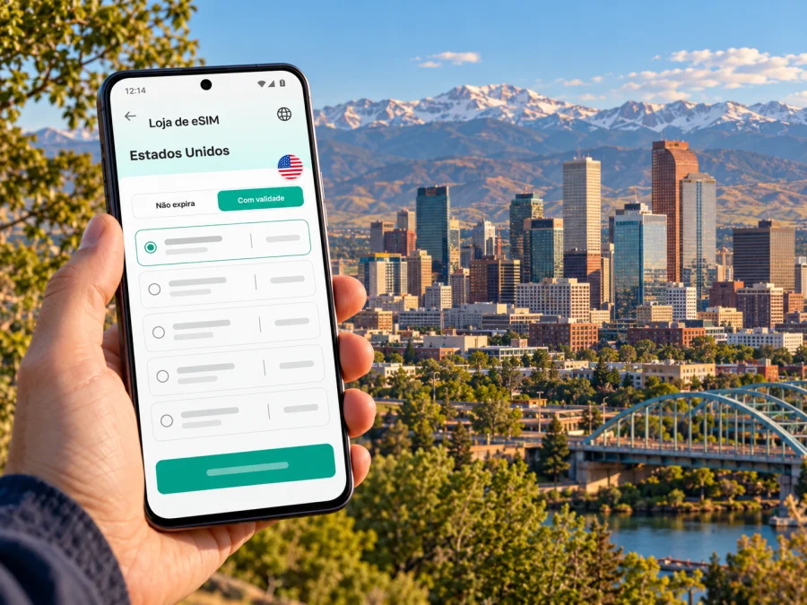 eSIM em Denver: internet móvel nos Estados Unidos