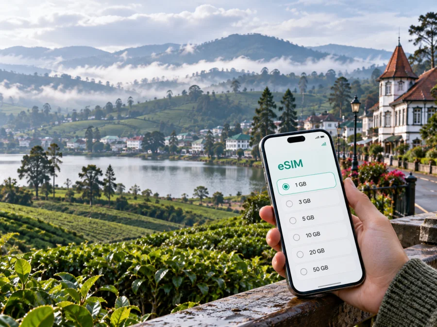 eSIM para Nuwara Eliya: internet em Sri Lanka