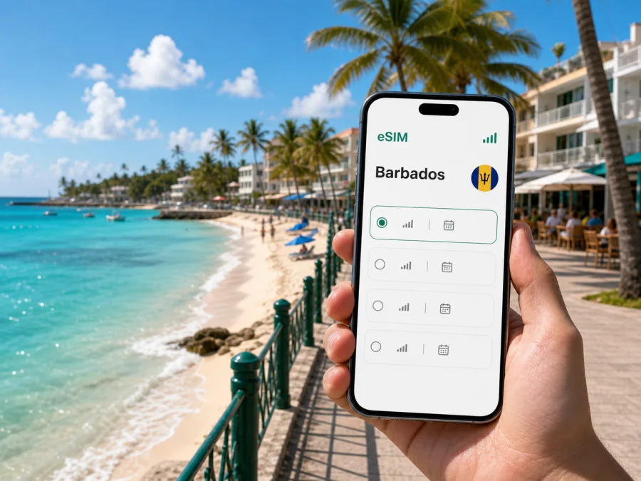 eSIM em St Lawrence Gap: internet em Barbados