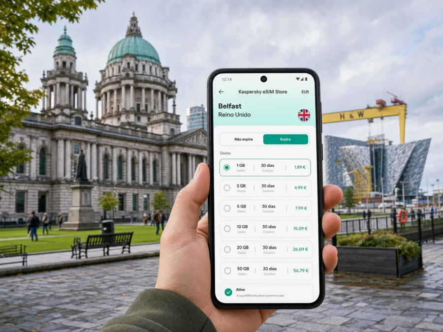 Belfast eSIM: internet móvel para viajar
