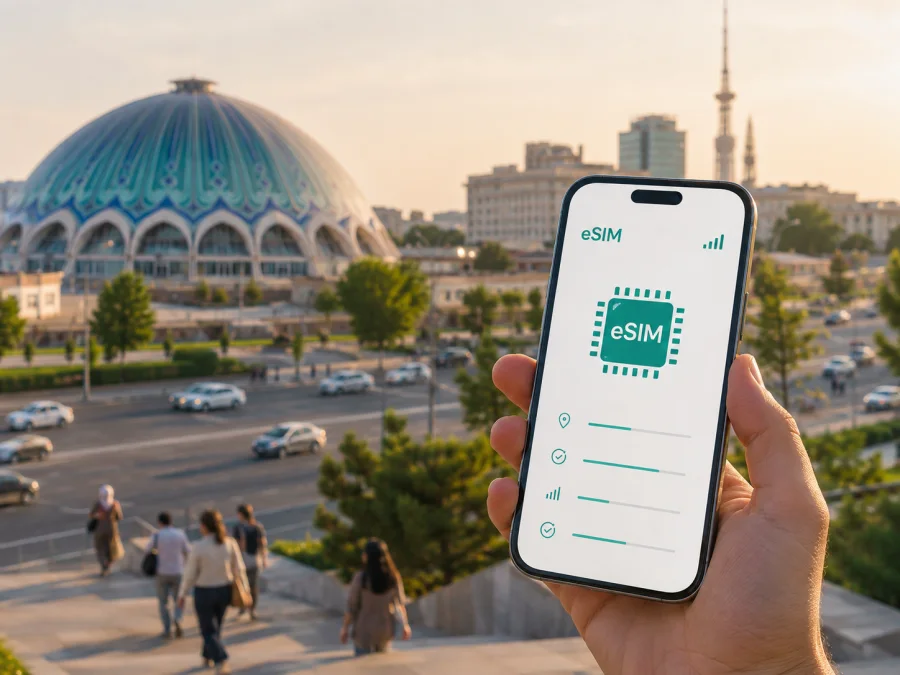 eSIM em Tashkent: internet móvel no Uzbequistão