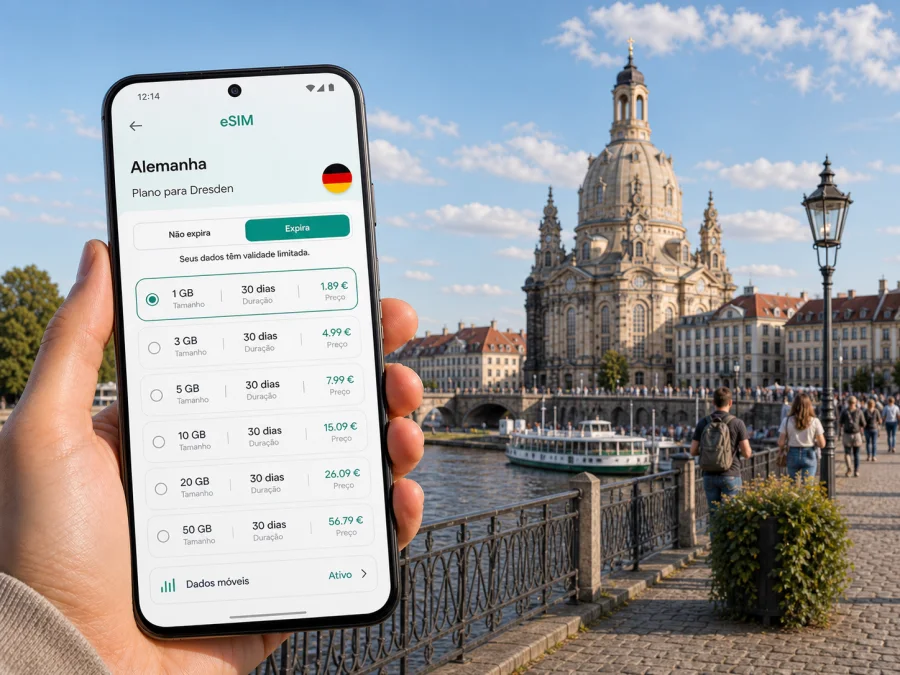 Dresden eSIM: internet móvel na viagem
